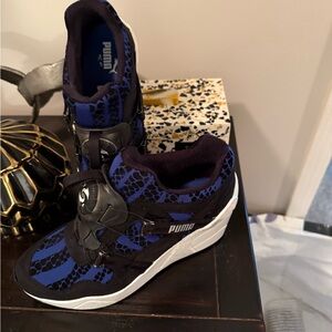 Puma Black and Blue Patterned Sneakers